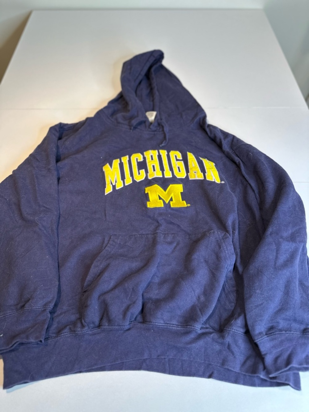 adidas Men’s Navy Hoodie with Yellow Michigan Logo